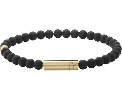 bracelet beads noir soft avec 1 bille en or jaune le 29g